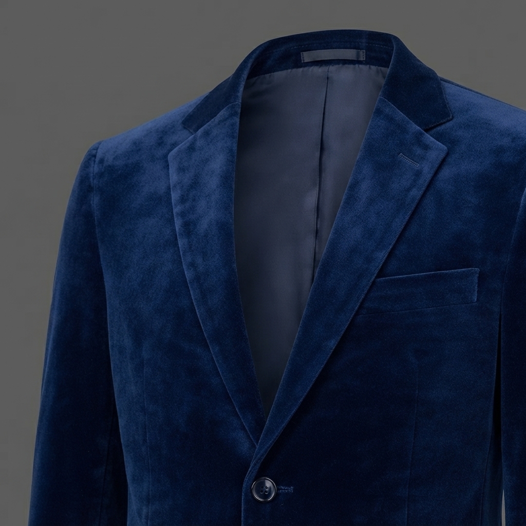 Men’s Navy Blue Velvet Blazer Men’s Navy Blue Velvet Blazer