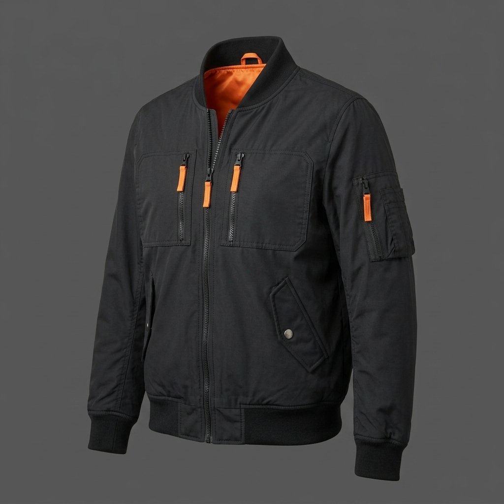 Men’s Black Utility Bomber Jacket