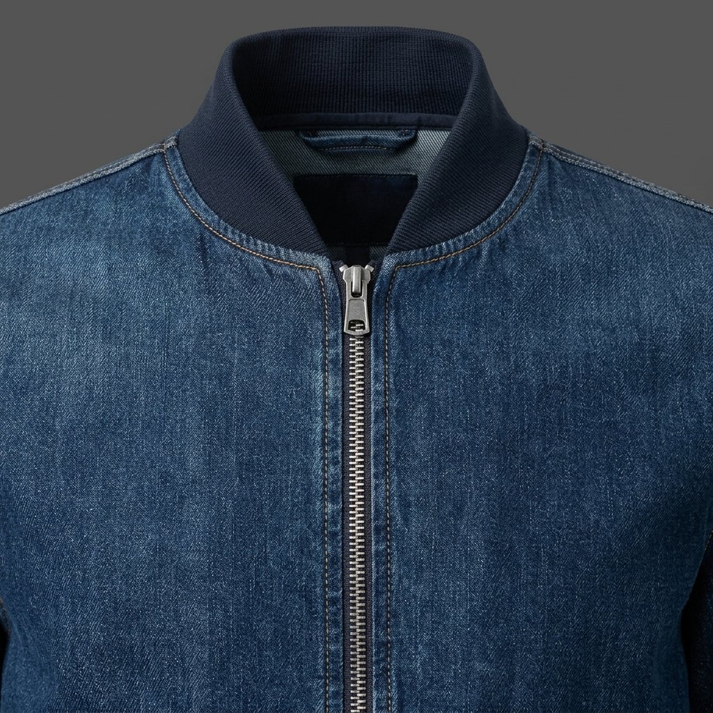 Men’s Classic Blue Denim Bomber Jacket Men’s Classic Blue Denim Bomber Jacket