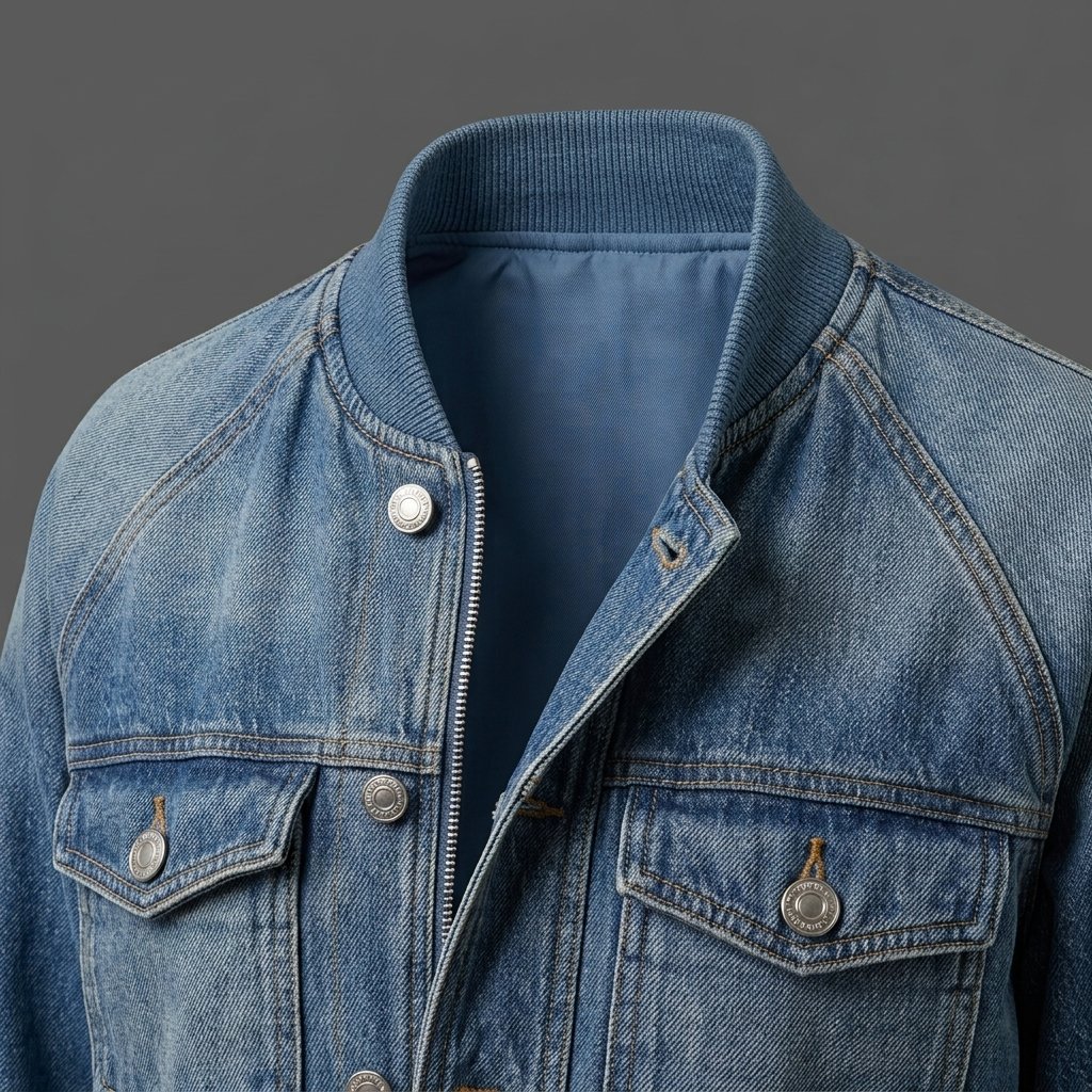 Men’s Light Blue Denim Bomber Jacket