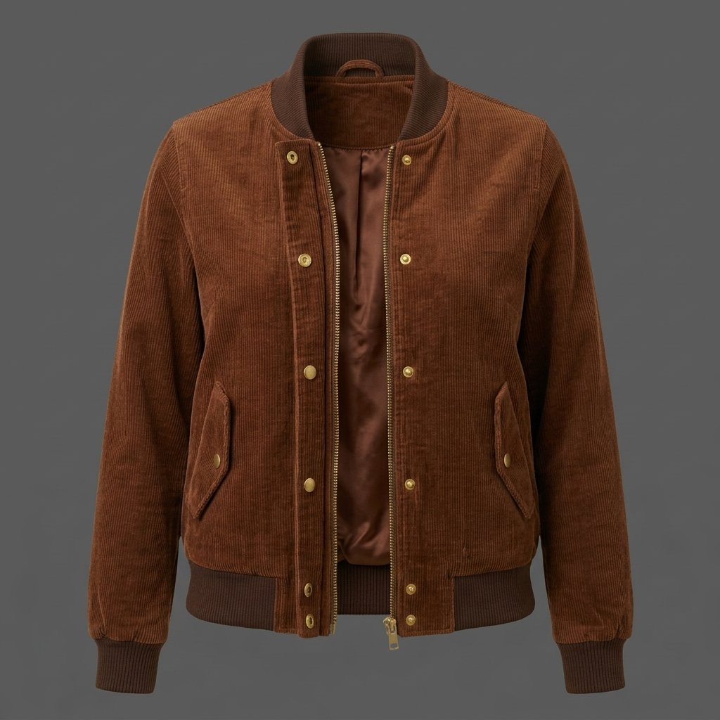 Men’s Brown Corduroy Bomber Jacket