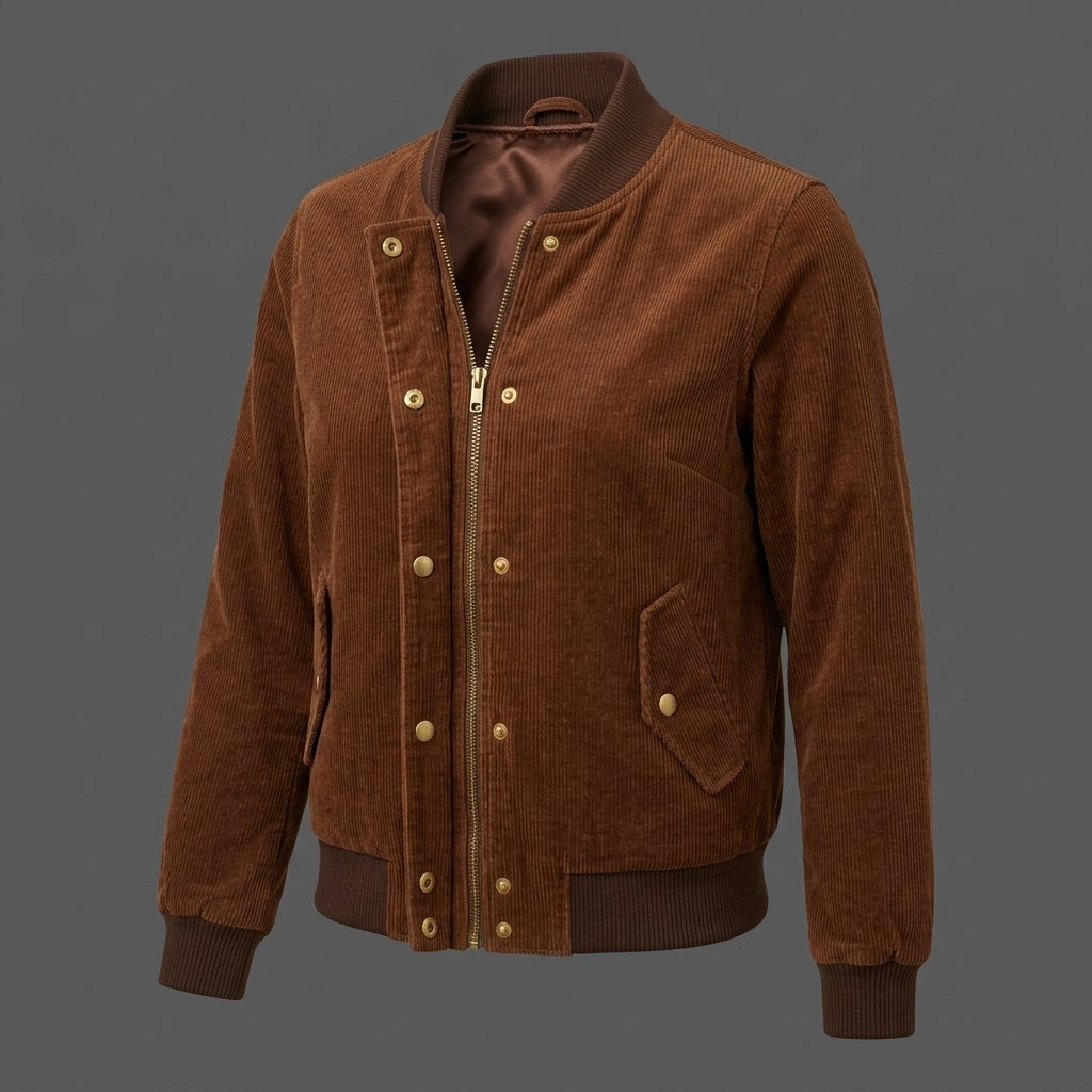 Men’s Brown Corduroy Bomber Jacket