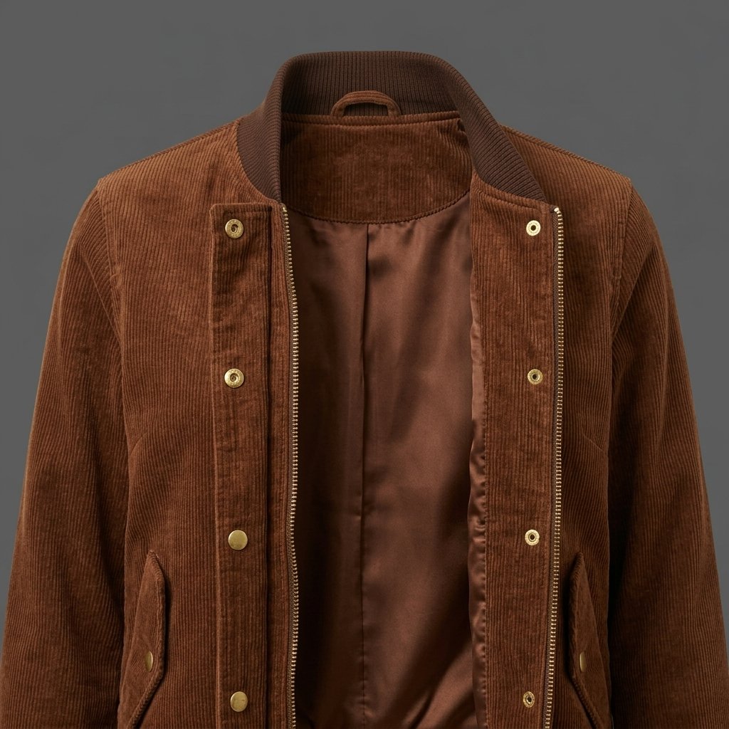 Men’s Brown Corduroy Bomber Jacket