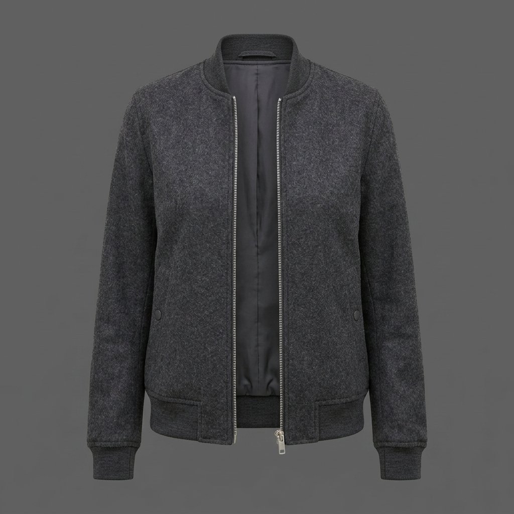 Men’s Dark Grey Wool Bomber Jacket Men’s Dark Grey Wool Bomber Jacket