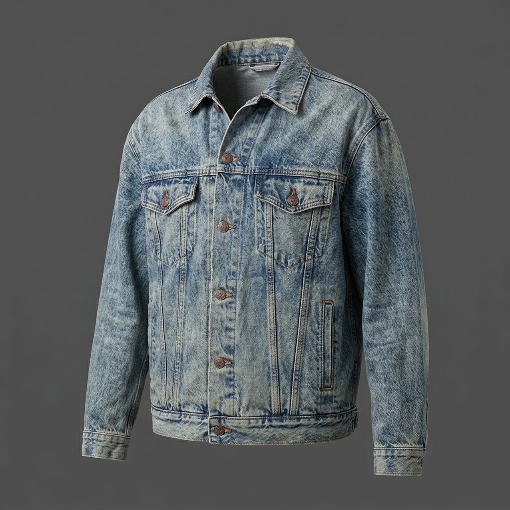 Men’s Light Blue Distressed Denim Jacket Men’s Light Blue Distressed Denim Jacket
