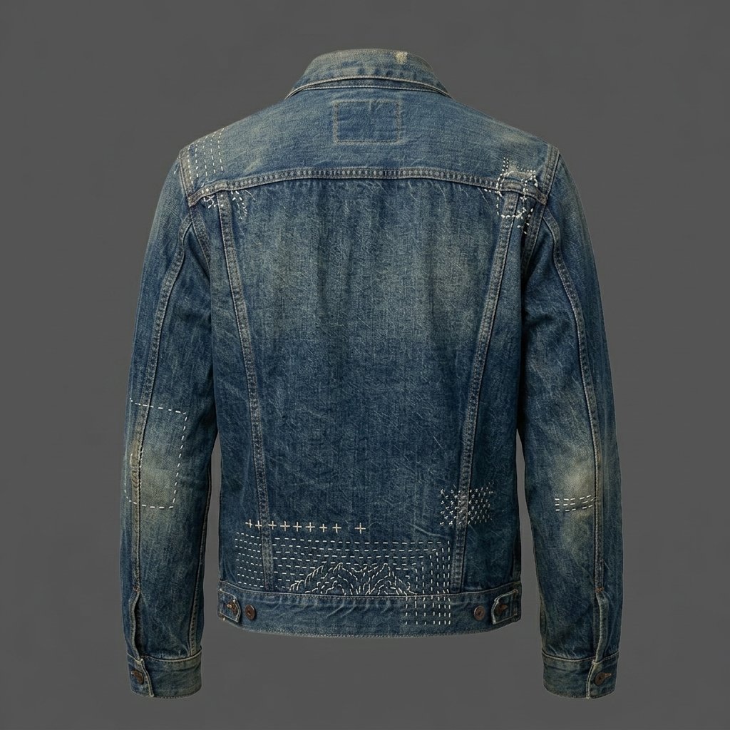 Men’s Vintage Blue Distressed Denim Jacket Men’s Vintage Blue Distressed Denim Jacket