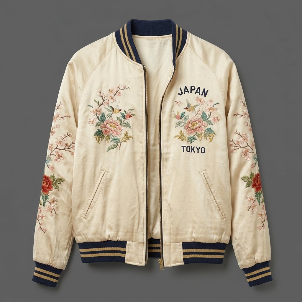 Men’s Vintage Japanese Tiger Embroidered Sukajan Bomber Jacket Men’s Japanese Tiger Sukajan Bomber Jacket
