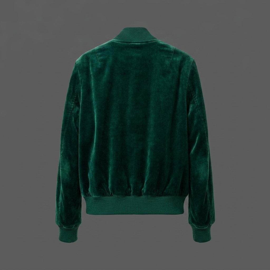 Men’s Emerald Green Velvet Bomber Jacket