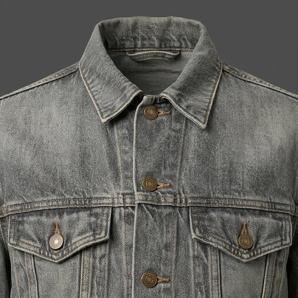 Men’s Vintage Grey Washed Denim Jacket