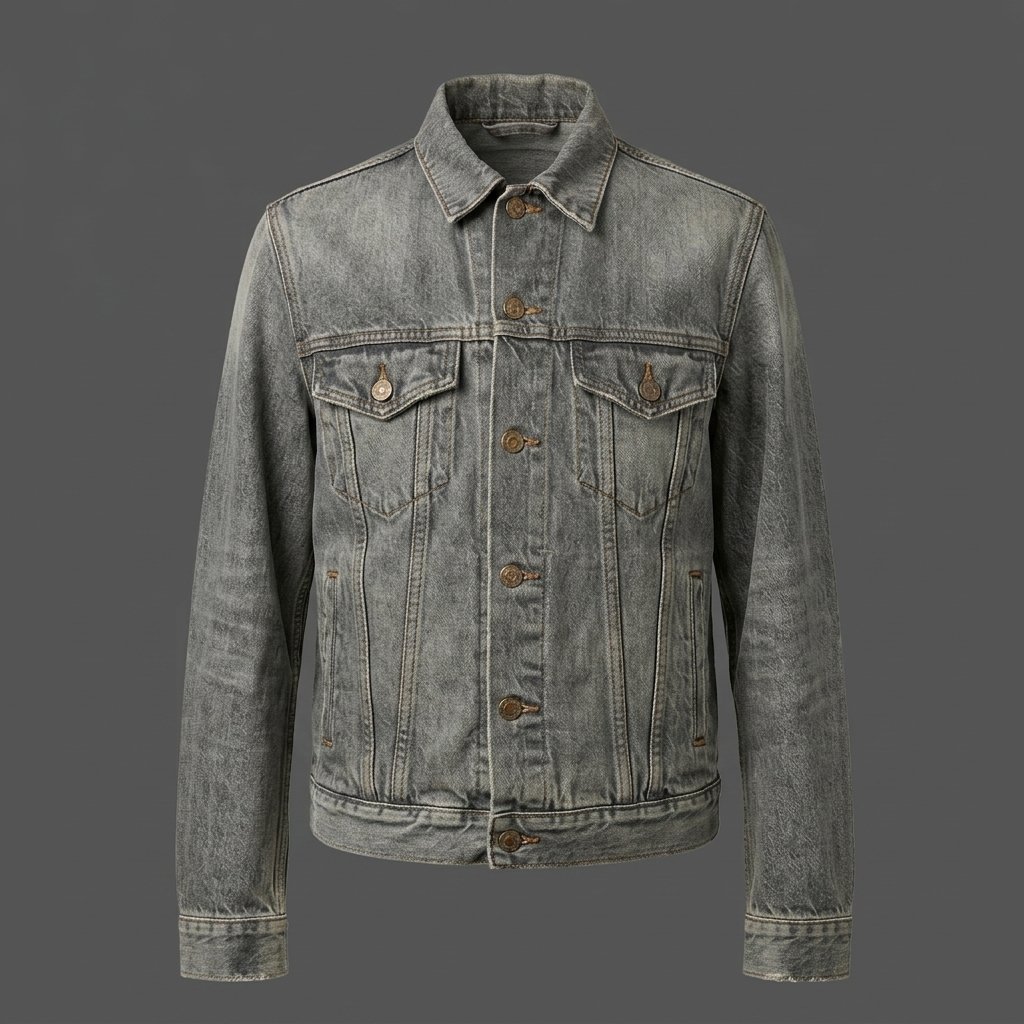 Men’s Vintage Grey Washed Denim Jacket