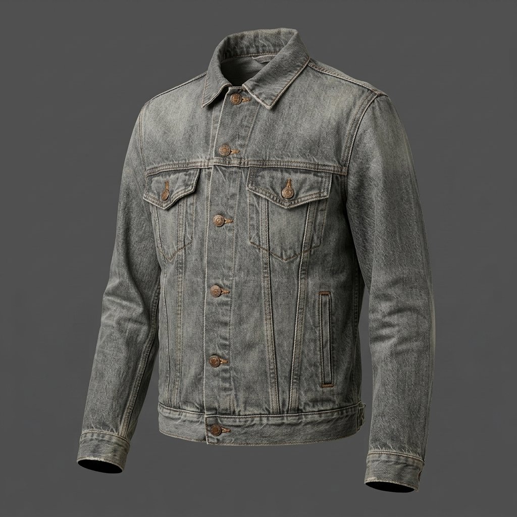 Men’s Vintage Grey Washed Denim Jacket