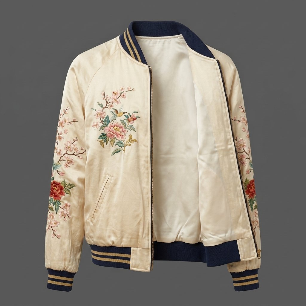 Men’s Vintage Japanese Tiger Embroidered Sukajan Bomber Jacket Men’s Japanese Tiger Sukajan Bomber Jacket