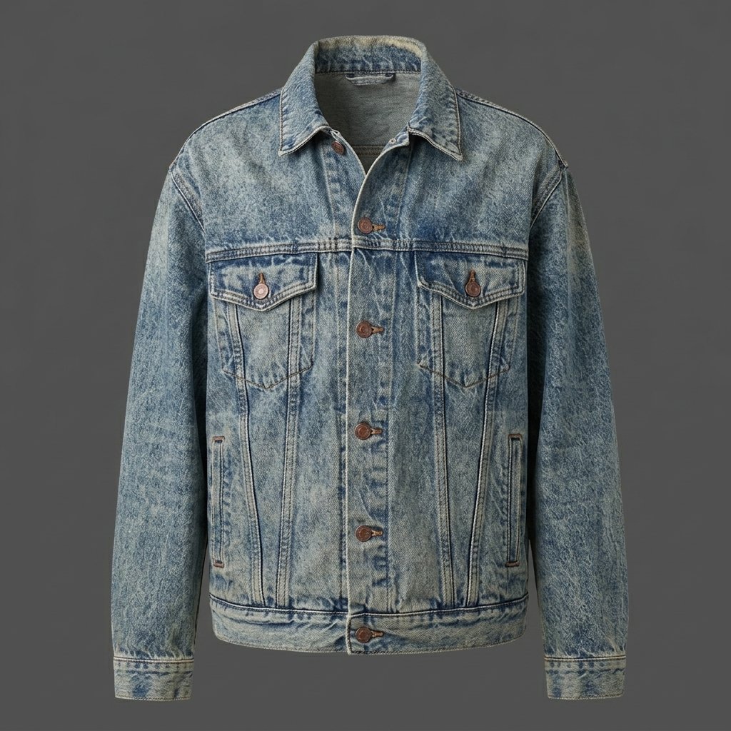Men’s Light Blue Distressed Denim Jacket Men’s Light Blue Distressed Denim Jacket