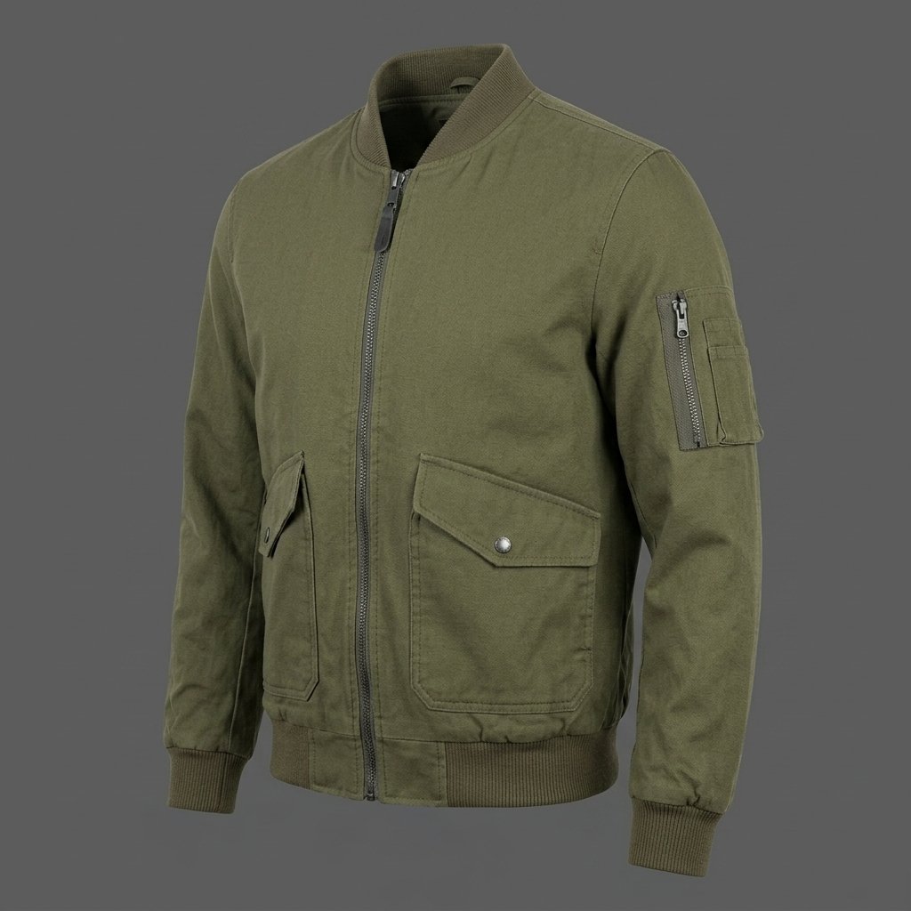 Men’s Olive Green Bomber Jacket Men’s Olive Green Bomber Jacket