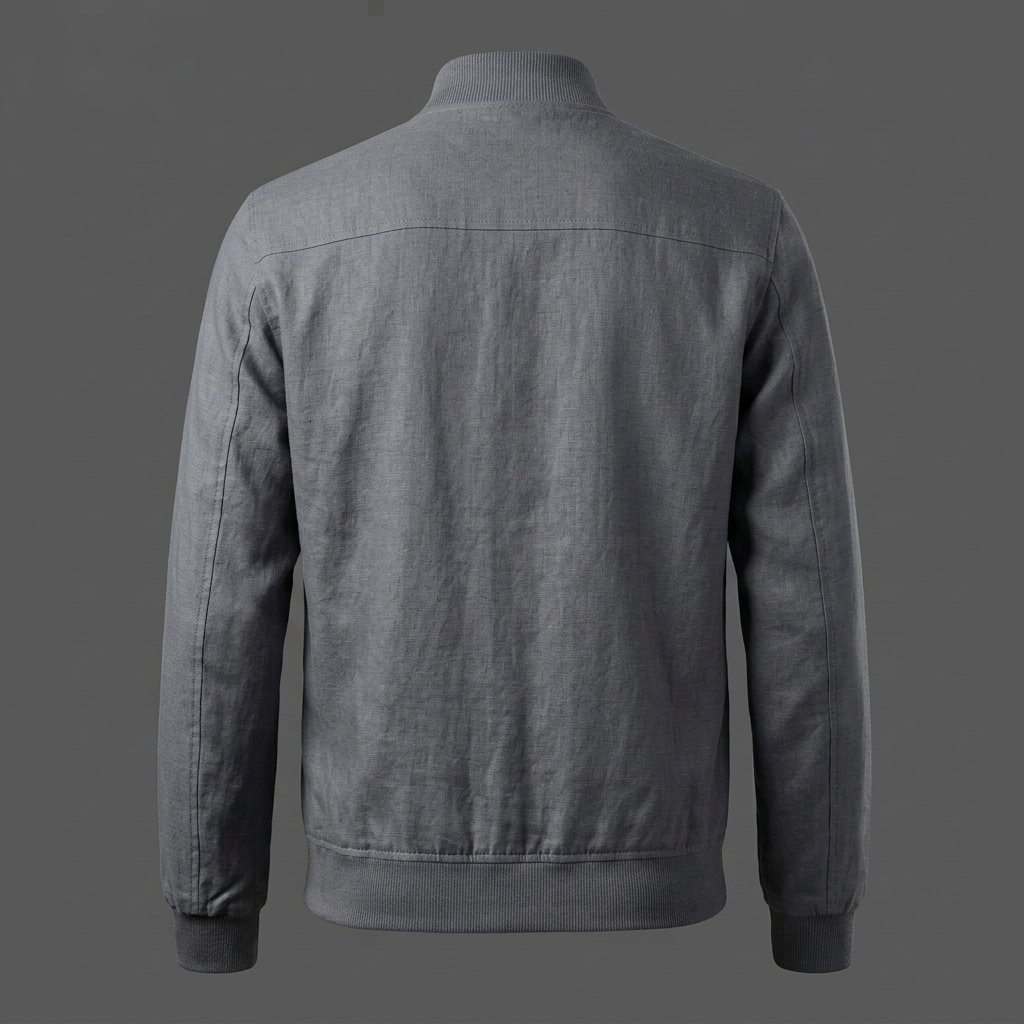 Men’s Slate Grey Linen Bomber Jacket
